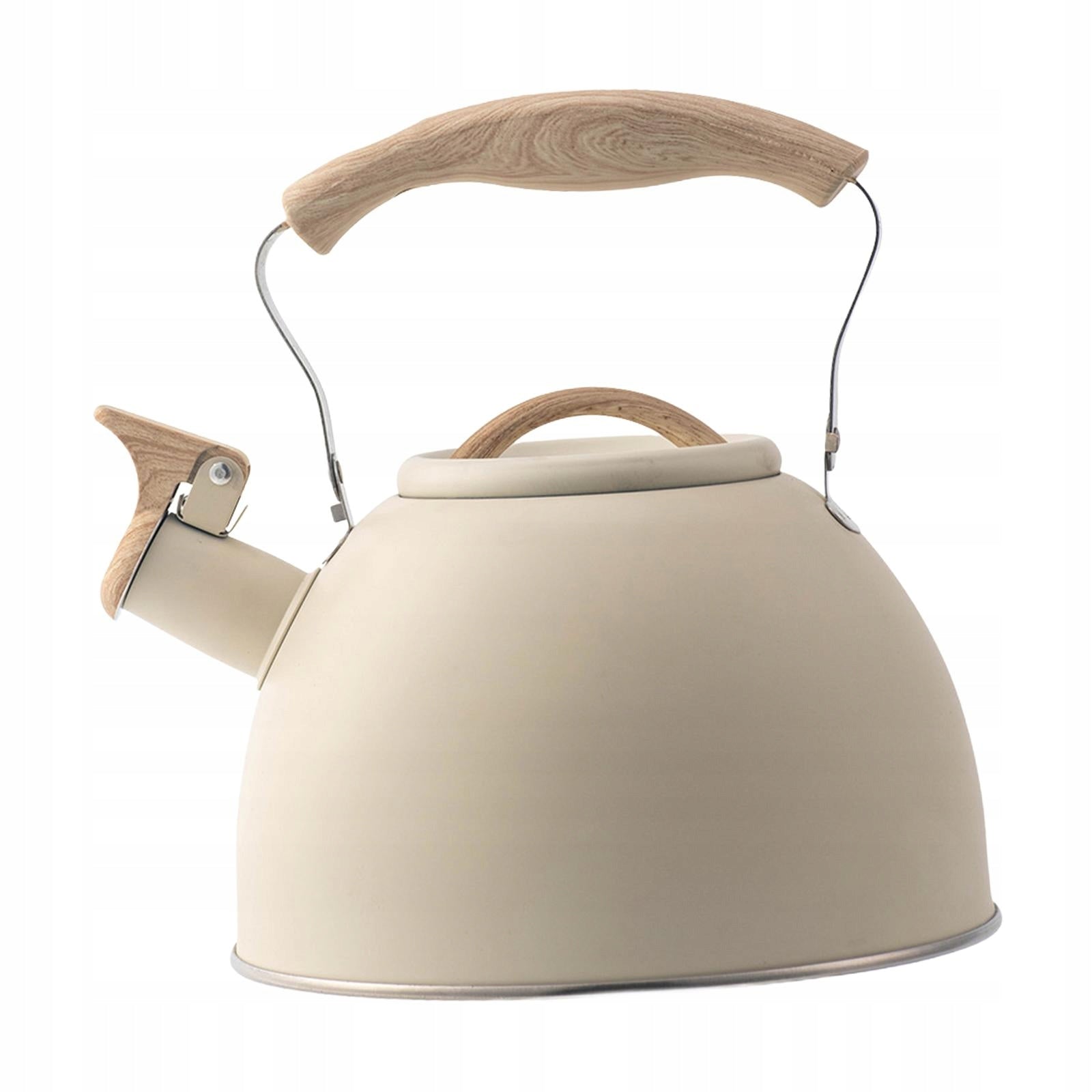 Whistling Kettle with Handle Universal for All Stovetop Fast to Boil beige Kind steam juicer