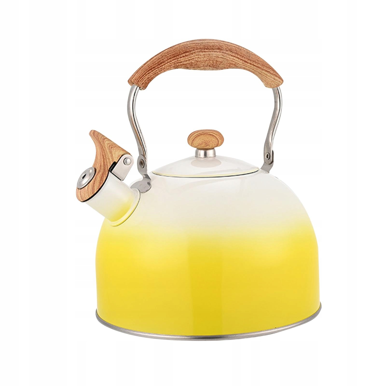 Whistling Stovetop Tea Kettle with Spout Cover Boiling Water Hot yellow