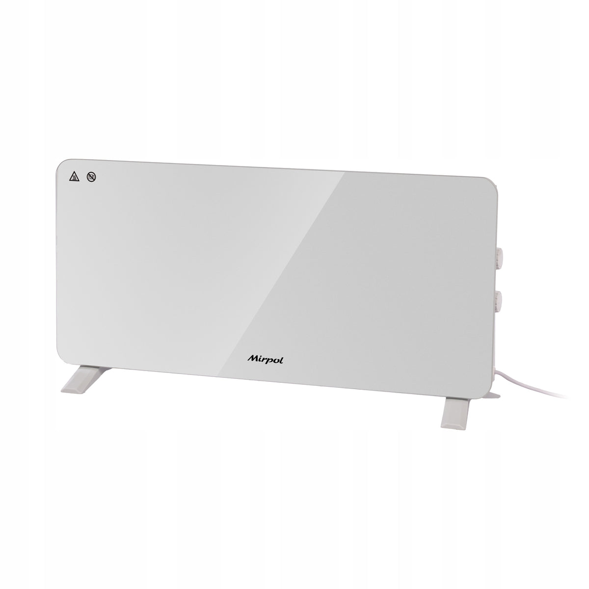 White Electric Heater with Temperature Control Convector Glass Front Manufacturer code GH-1601M-20 BIAŁY