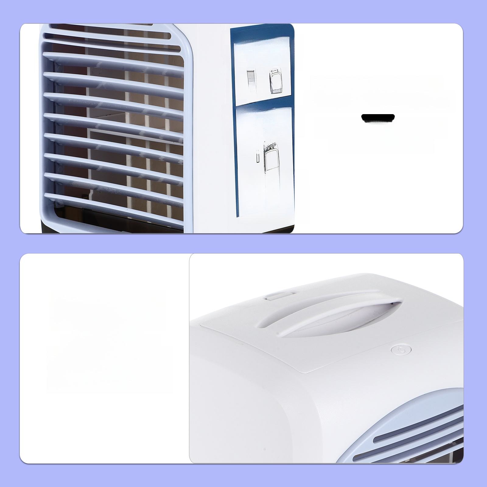 White Mini USB Air Conditioning Fan Portable Desk Cooler for Office Model 7849188322273
