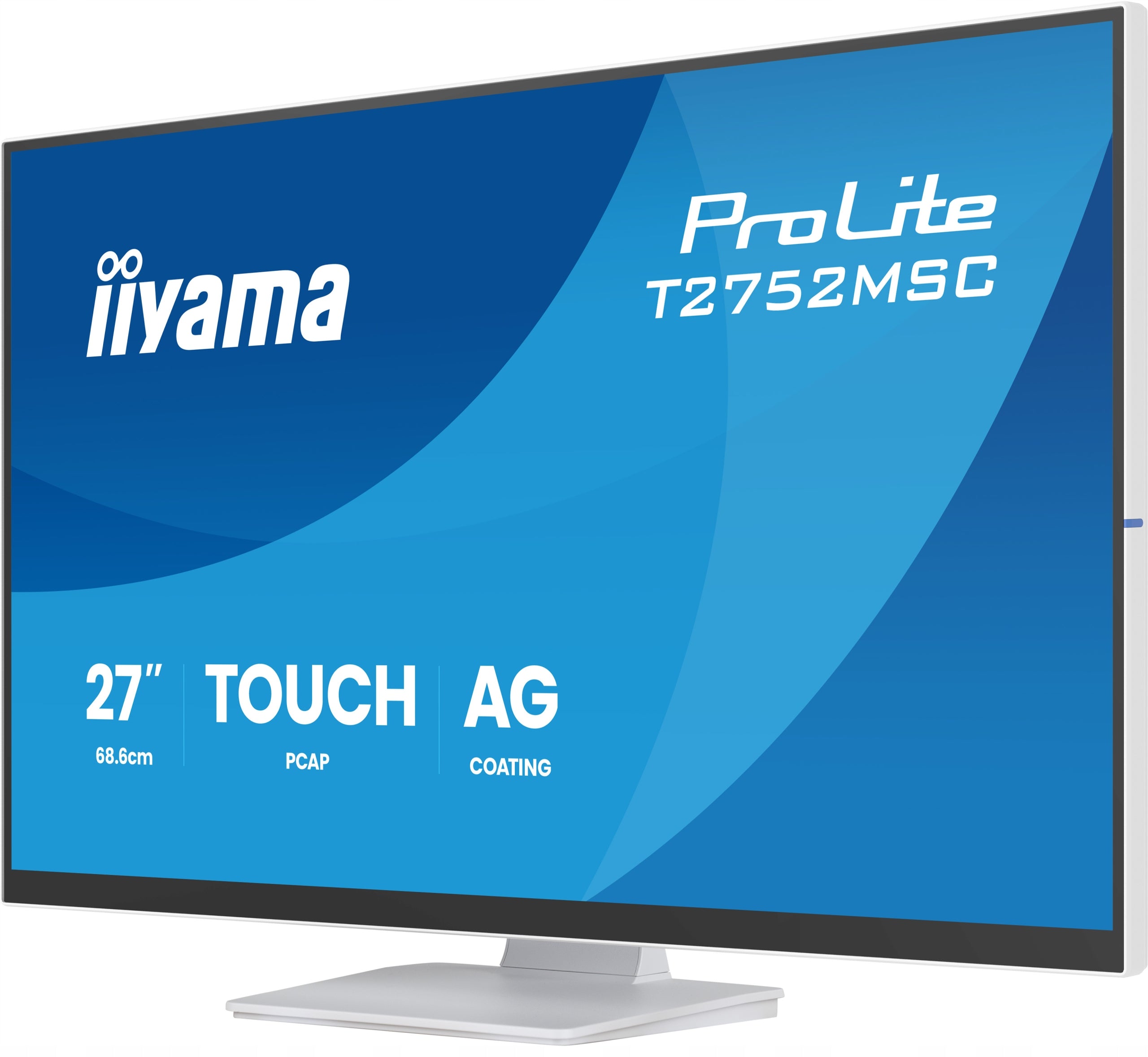 White Monitor POS iiyama ProLite T2752MSC-W1AG 27 IPS LED Touch HDMI DP Manufacturer code T2752MSC-W1AG