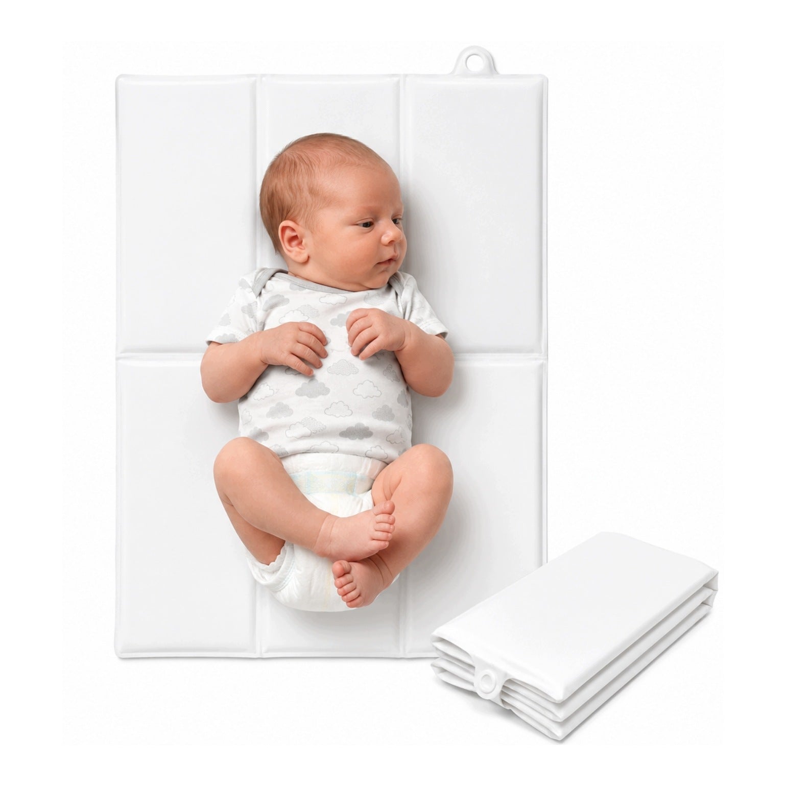 White Soft Hiking Changing Table 58x40 cm Folding Baby Mat