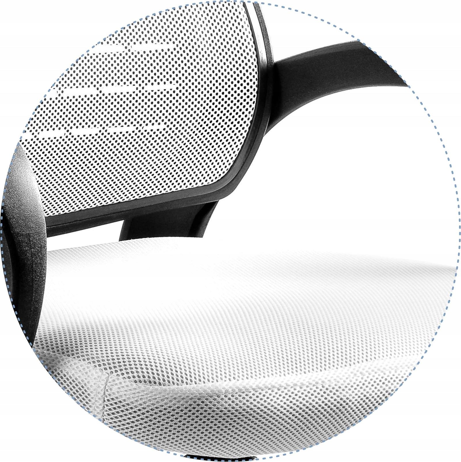 White Swivel Office Chair with Mesh and Fabric Work Chair 130kg Medical device no
