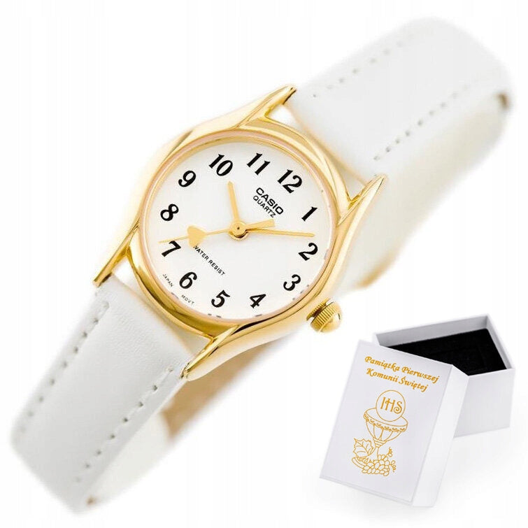 White Watch CASIO for girls FOR COMMUNION heart ZD522F + BOX