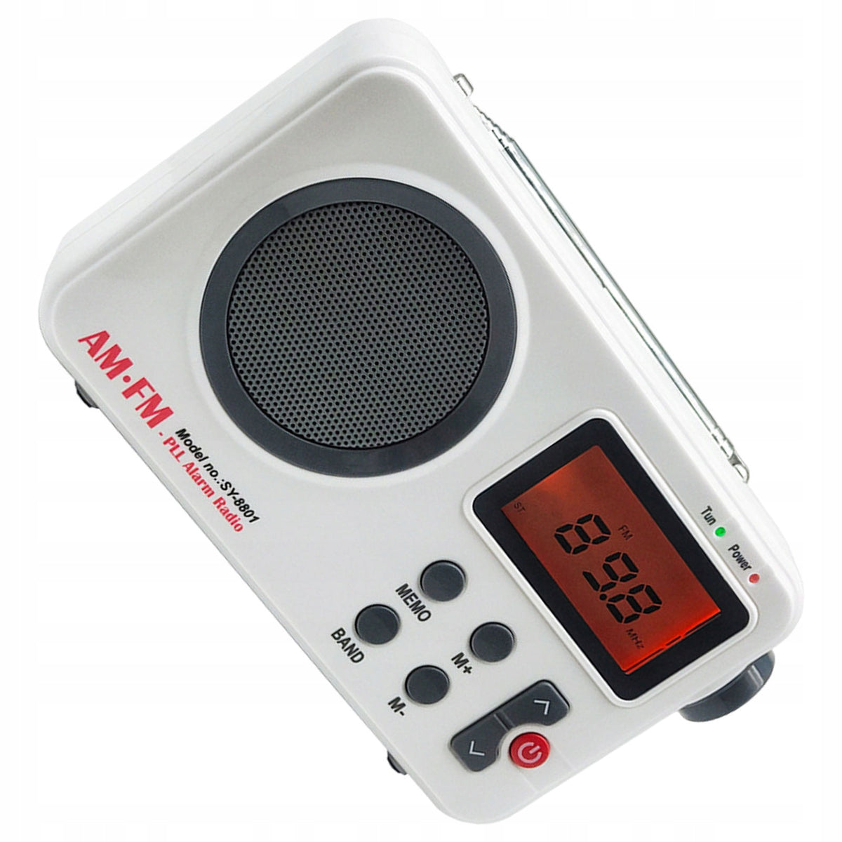 White Waterproof Shower Speaker with LCD Display and Fm Radio for Bathroom