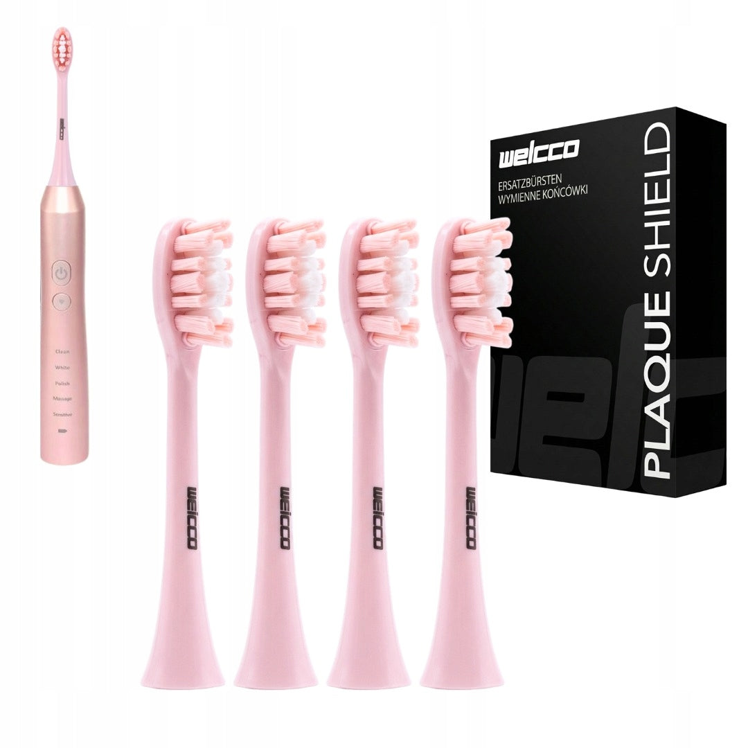 White Way WW SONIC Sonic Toothbrush Tips 4pcs Replacements Pink