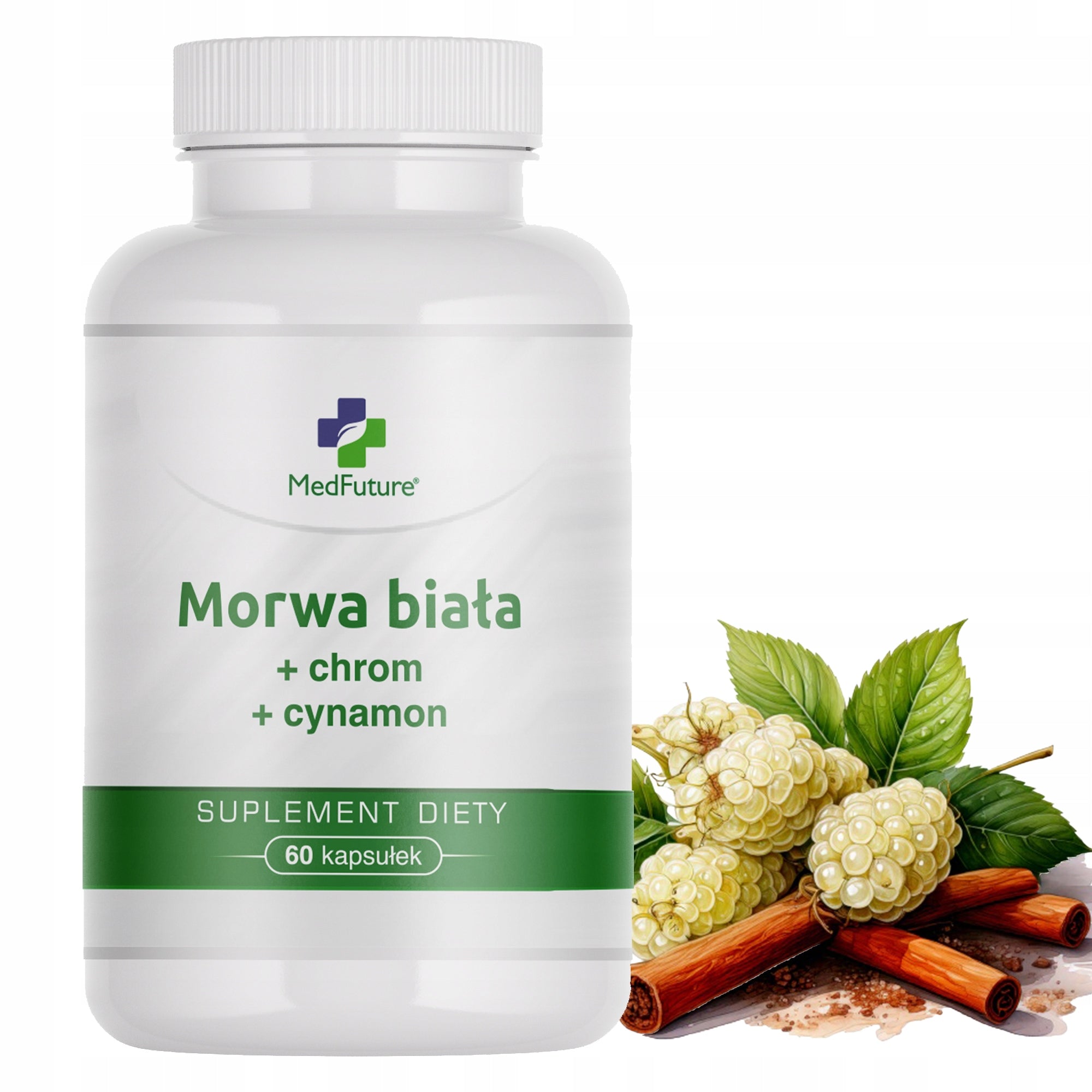 White mulberry (extract) + chromium + cinnamon Appetite control Better metabolism