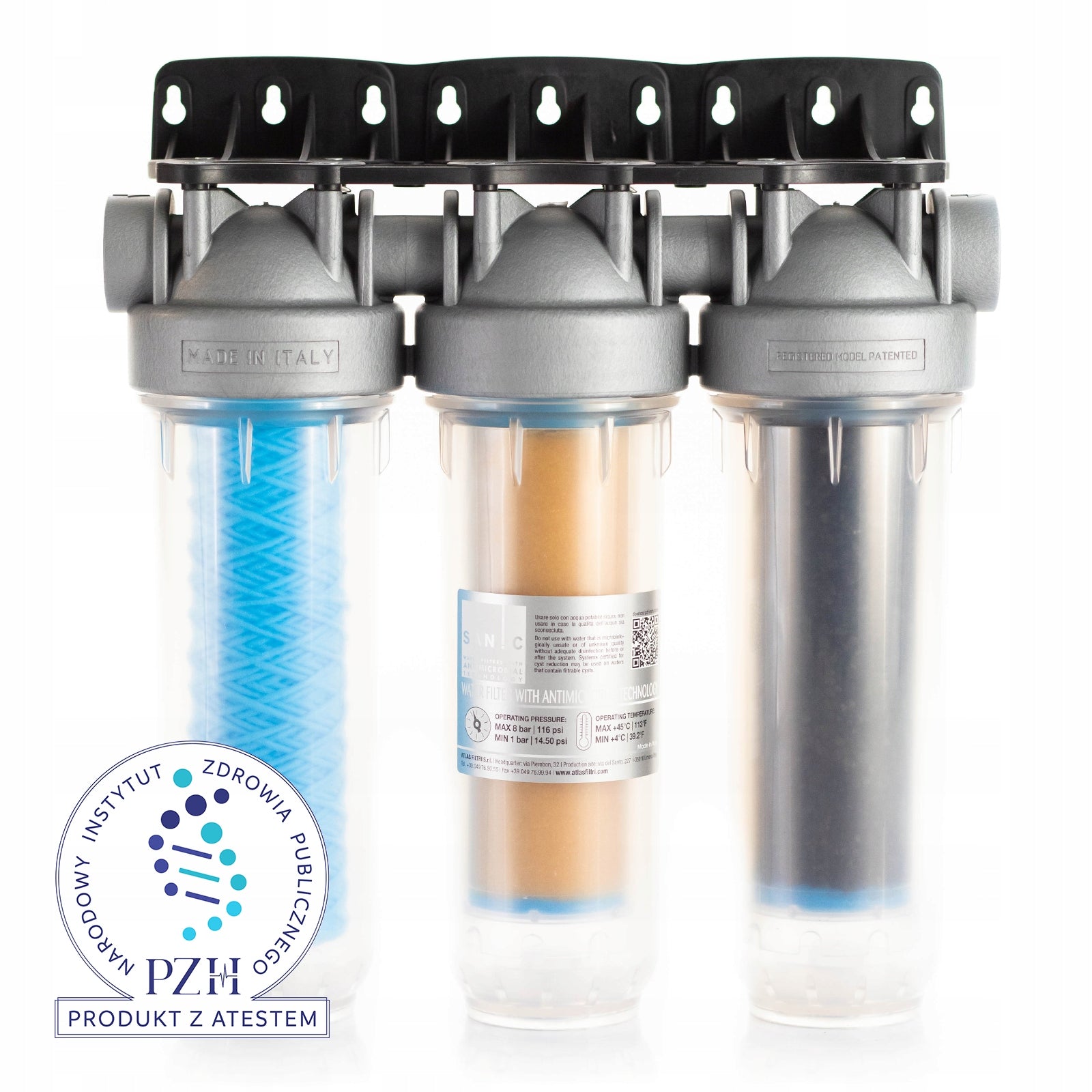 Whole House Water Filter Atlas Filtri DP TRIO Sanic 10" Water Softener