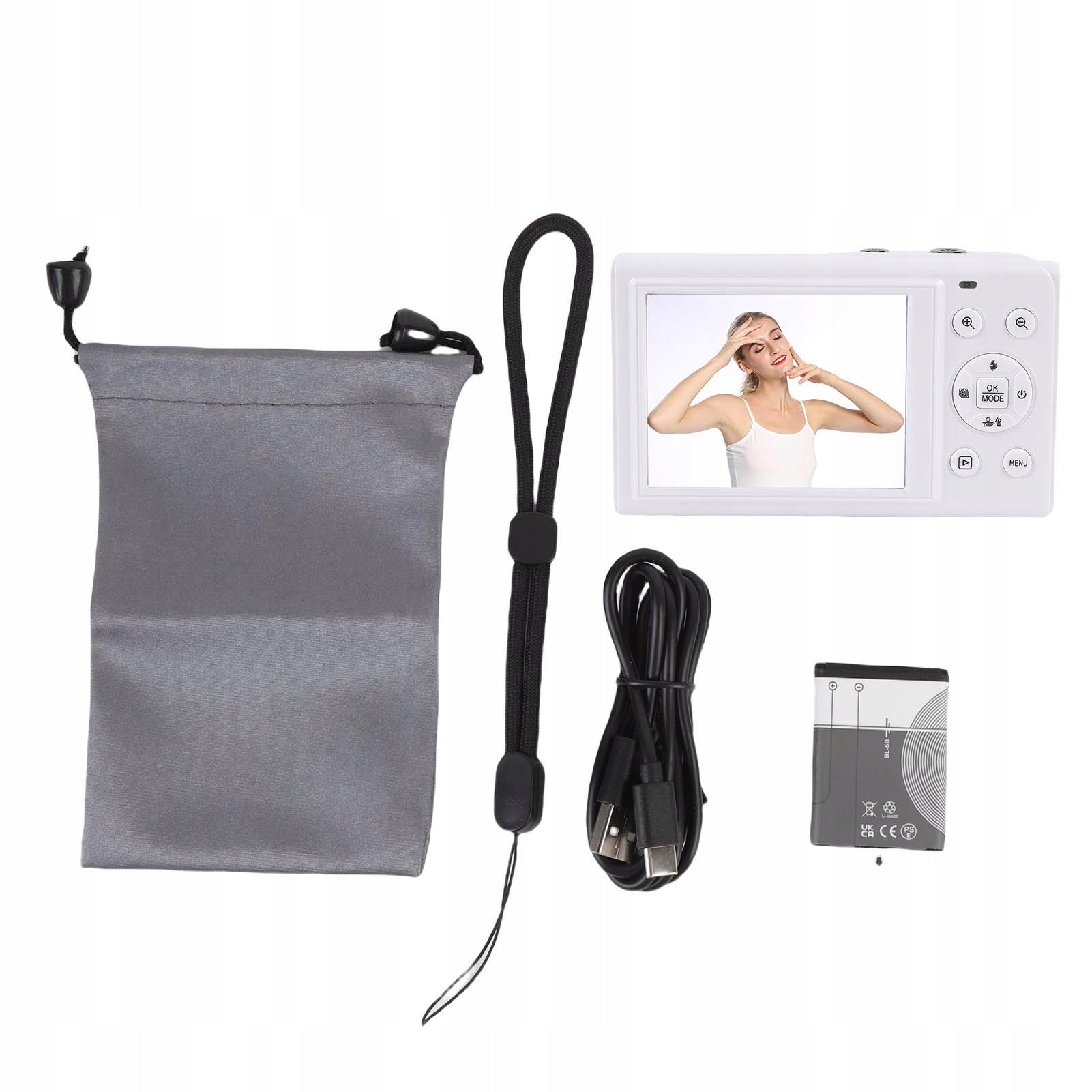 Wi-Fi camera for vlogs, dual screen HD 5K digital camera with 18x Model 1760EWJU