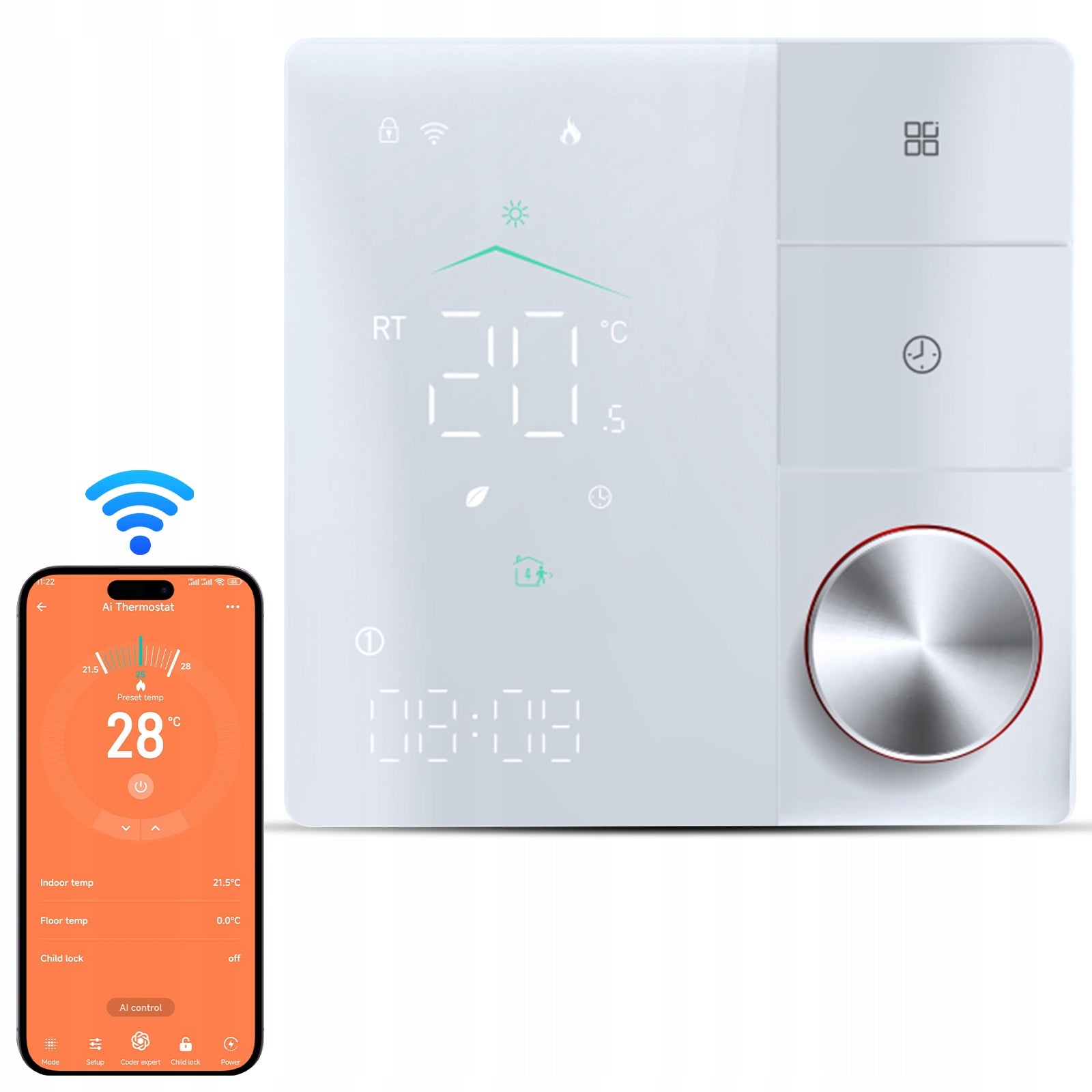 WiFi Fan Thermostat, with Tuya Model WH019W
