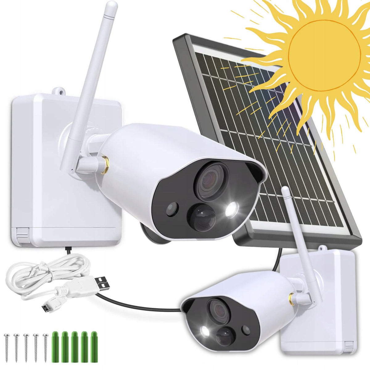 WiFi HD Solar Camera with PIR Motion Detection Wireless with 2MPX App Brand no brand