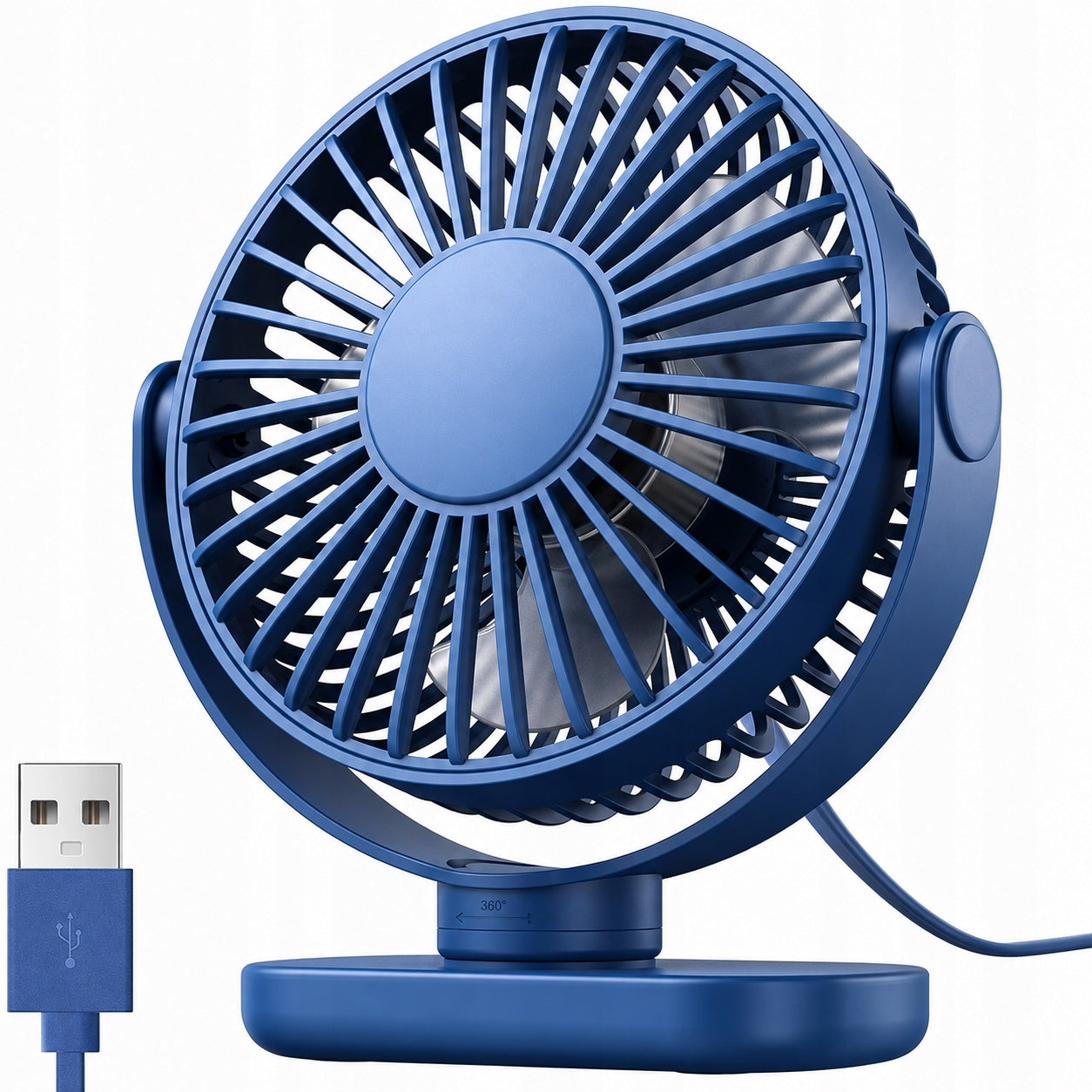 Wiatrak USB Cichy mini wentylator biurkowy chłodzenie TOPK K62C niebieski Stan opakowania oryginalne