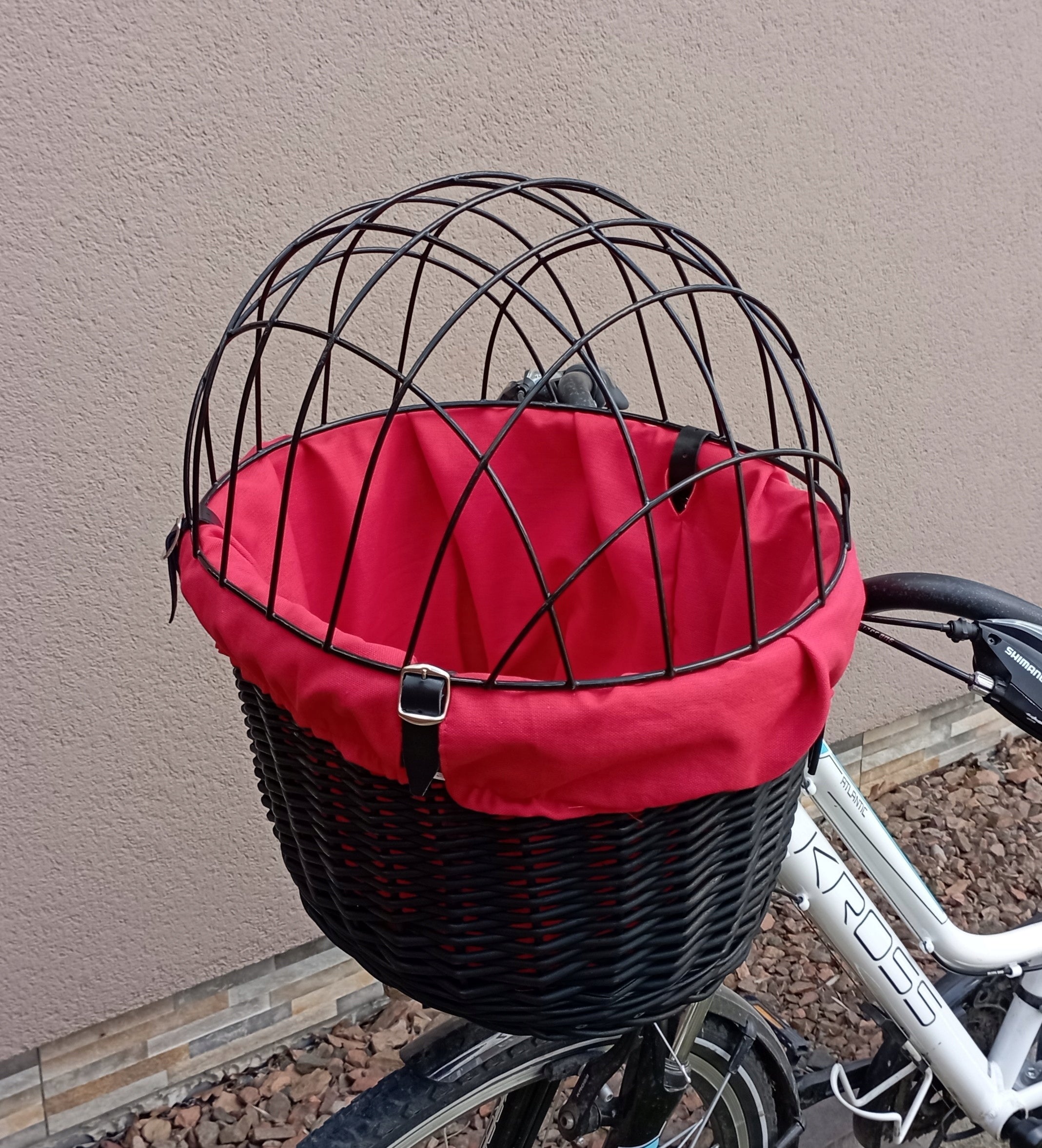 Wicker basket for Bike with insert and cushion Transporter for PSA up to 10kg Brand Wiklinowe-kosze