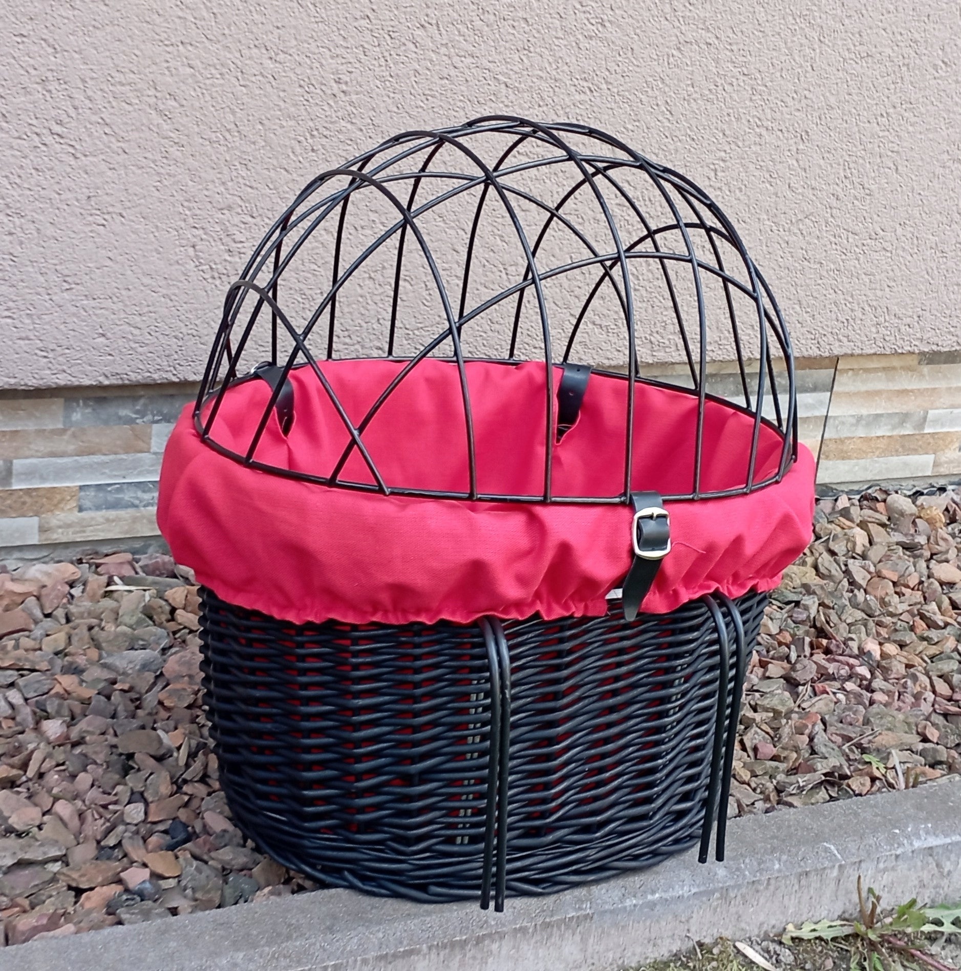 Wicker basket for Bike with insert and cushion Transporter for PSA up to 10kg Size L