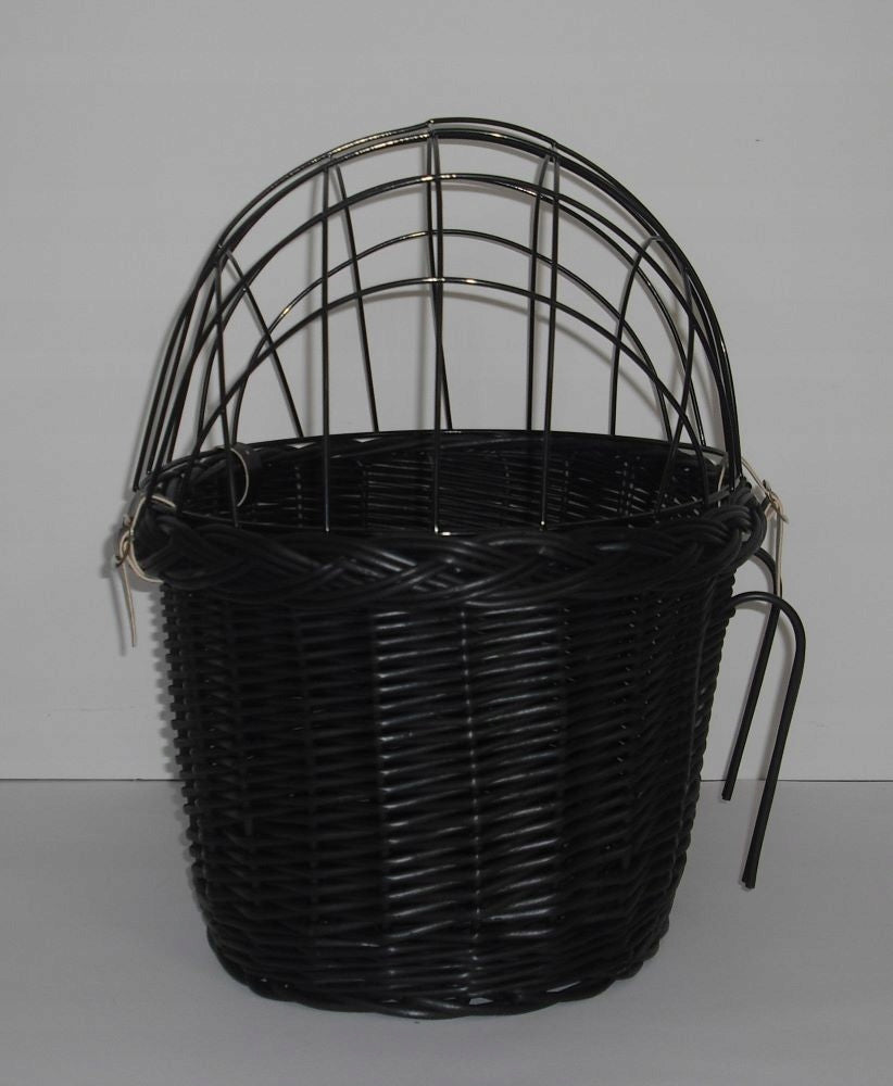 Wicker basket for transporting Dog Cat basket with grille up to 10kg Color black