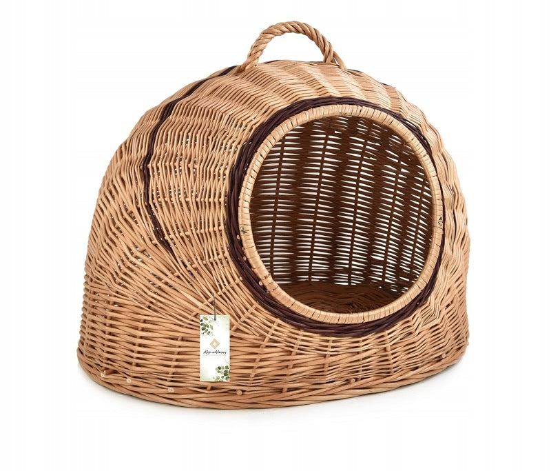 Wicker booth for cat Dog Rabbit animals Bed Cottage 49 cm Brand Sklep Wiklinowy