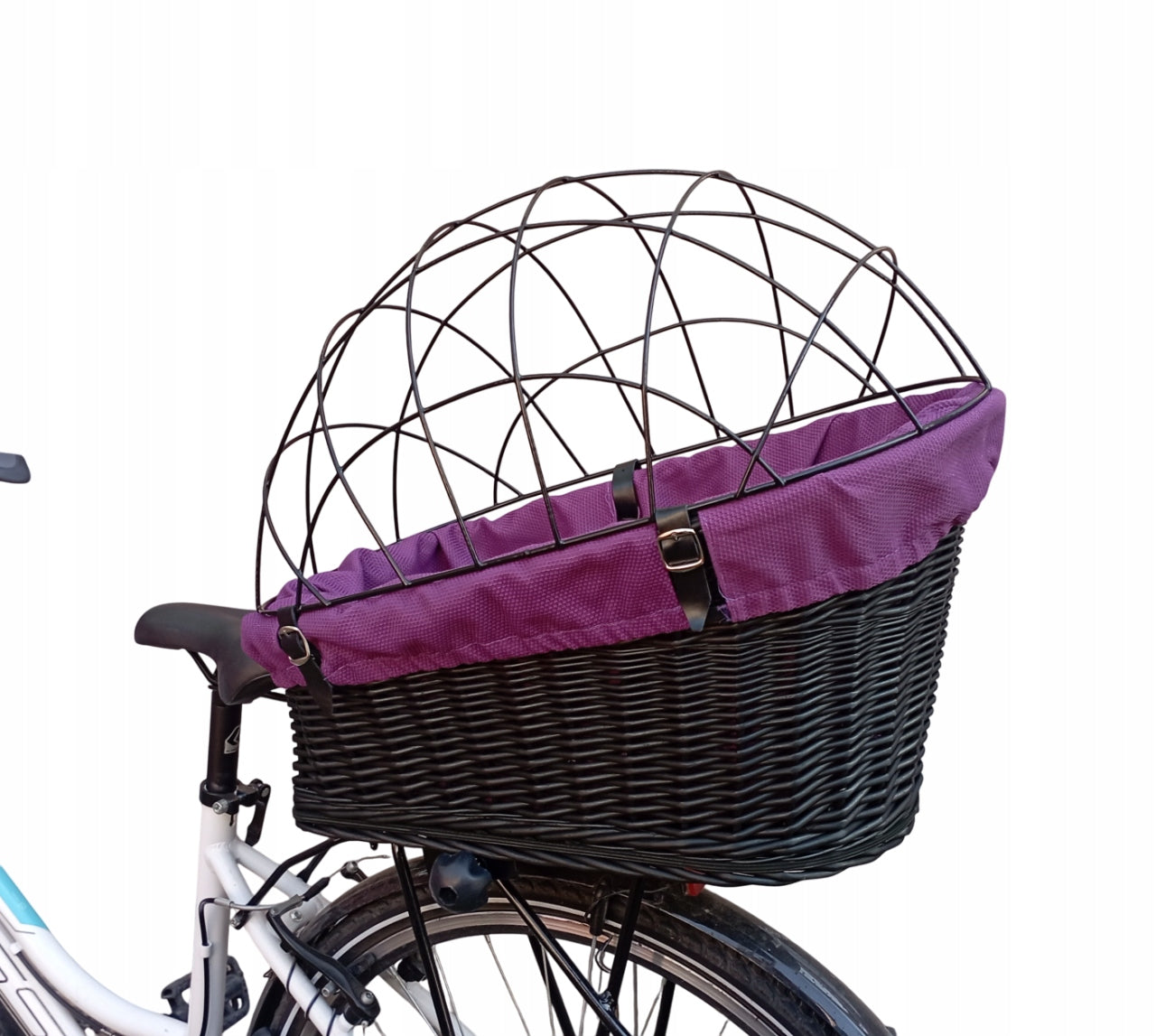Wicker transporter for bike basket for TRUNK +Cover + Cushion Main material wicker