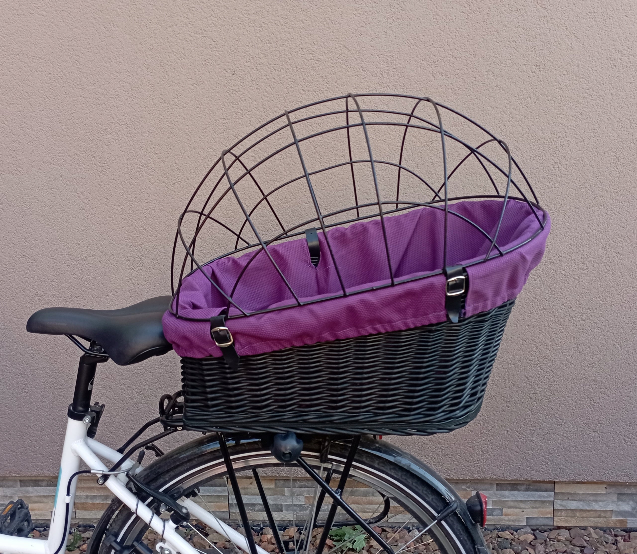 Wicker transporter for bike basket for TRUNK +Cover + Cushion Trade name kosz na bagażnik