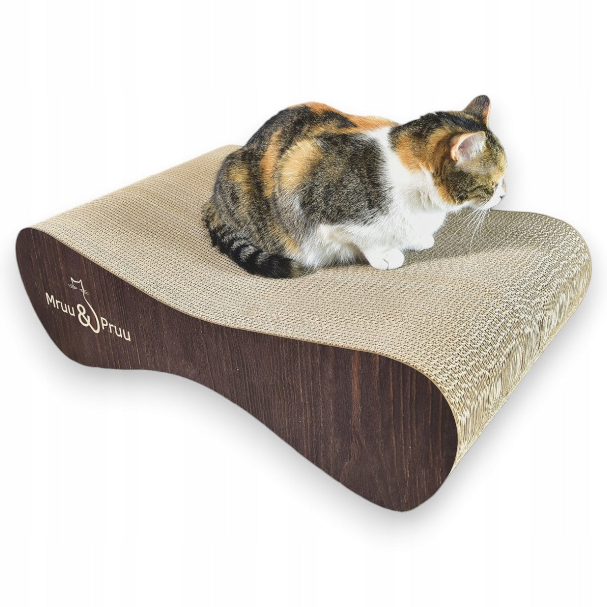 Wide Cat Scratching Post Mruu&Pruu 70x23x40 cm BROWN Kind small scratching post bed scratching mats