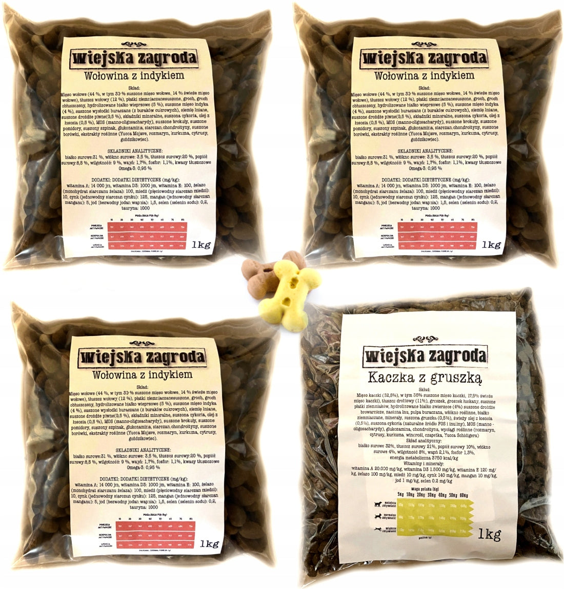 Wiejska Zagroda Beef with turkey 3kg +1kg comp