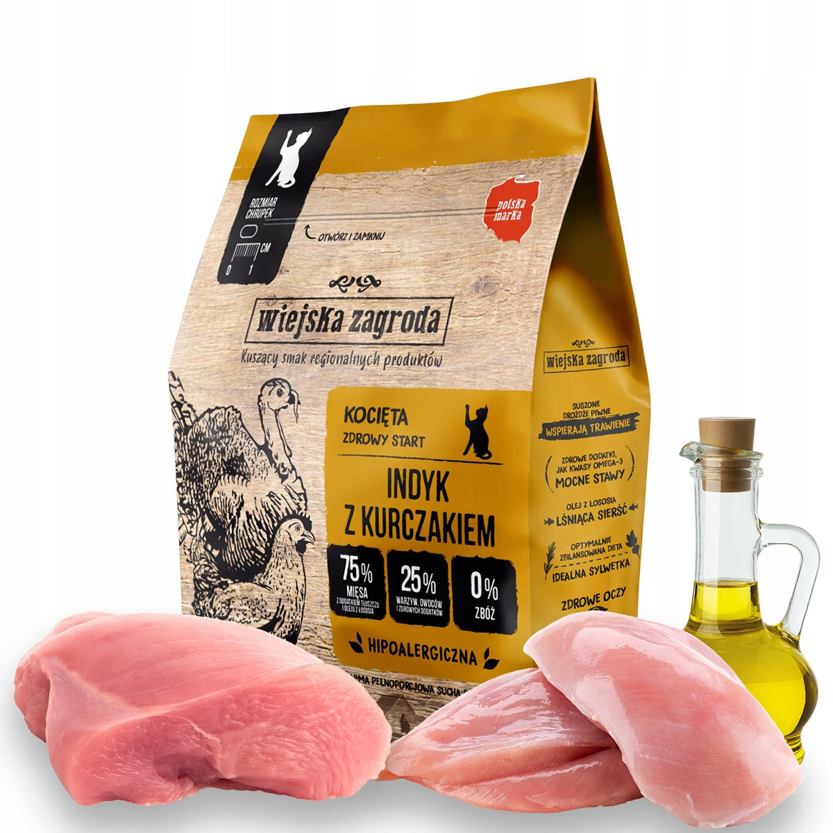 Wiejska Zagroda DRY Turkey with Chicken 400g / 0,4kg kitten food