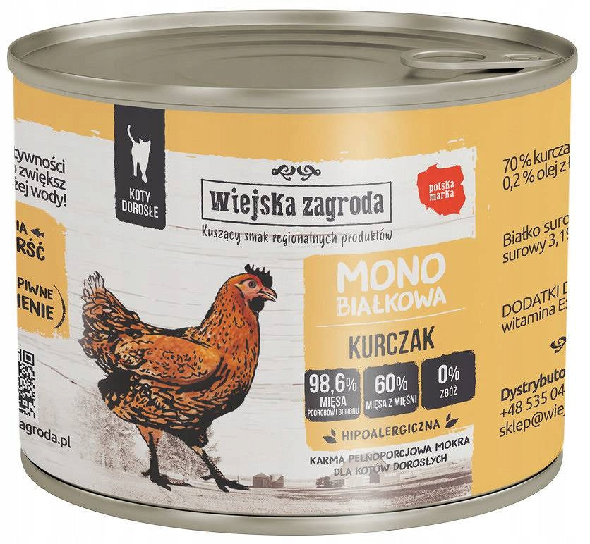 Wiejska Zagroda Wet Cat Food Monoprotein Chicken (Adult) 200