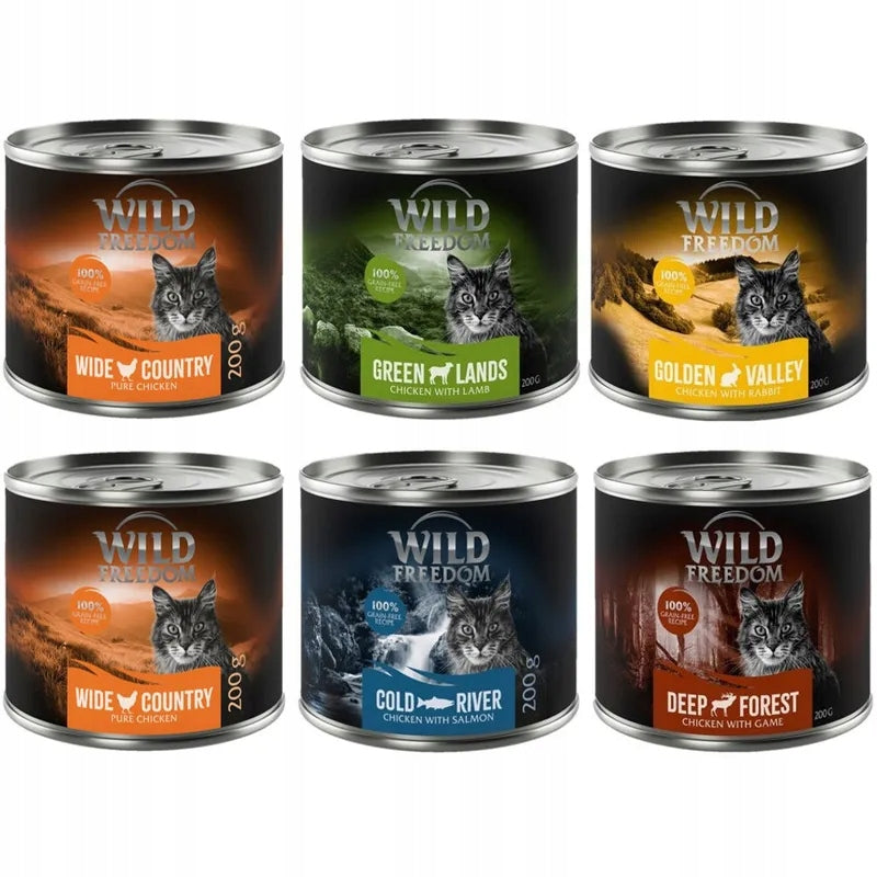 Wild Freedom Adult for cat Mix of flavors 6x 200g 98% meat Manufacturer code 8807101