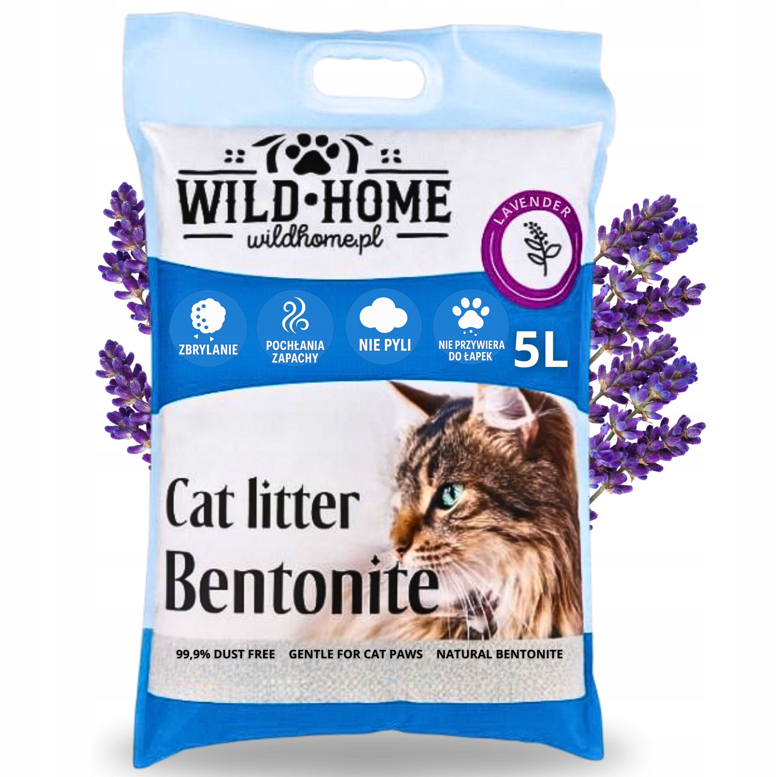 Wildhome Clumping Litter 5L Bentonite Lavender Hygienic For Cat Manufacturer code ZWR-5