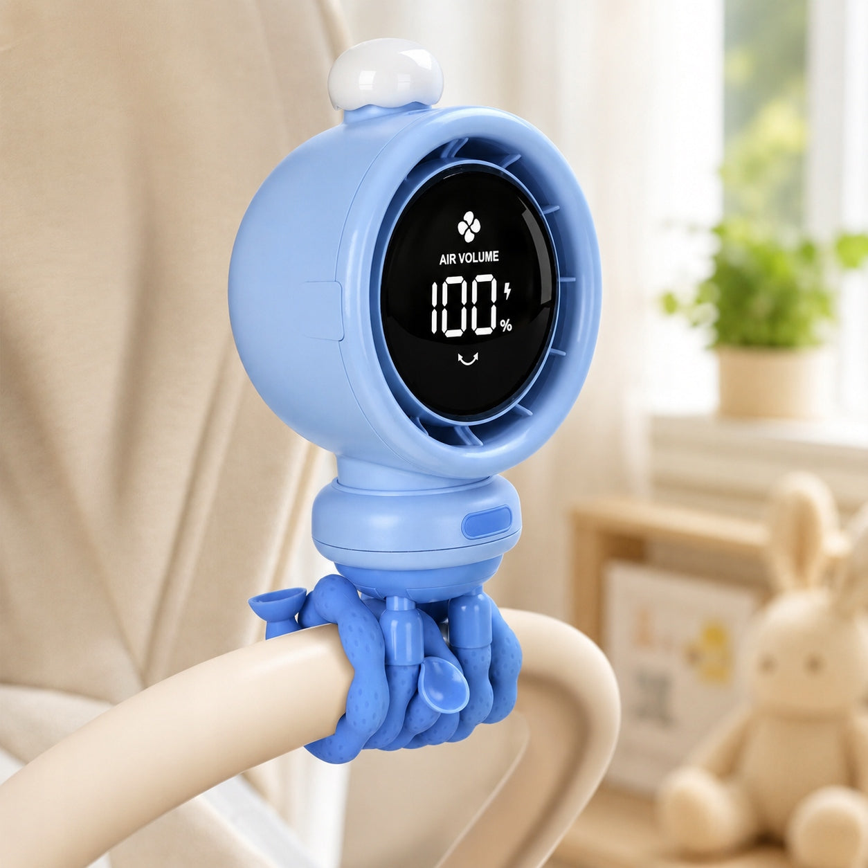 Windmill Baby Crib Stroller Fan Cooling with LED Light Brand ELECTRONICA 4U