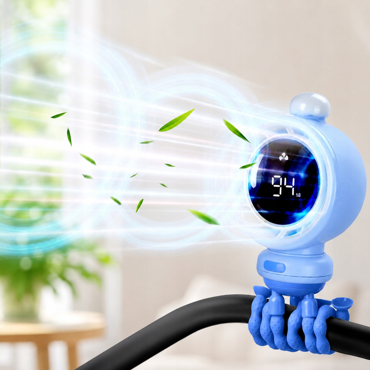 Windmill Baby Crib Stroller Fan Cooling with LED Light Model F1