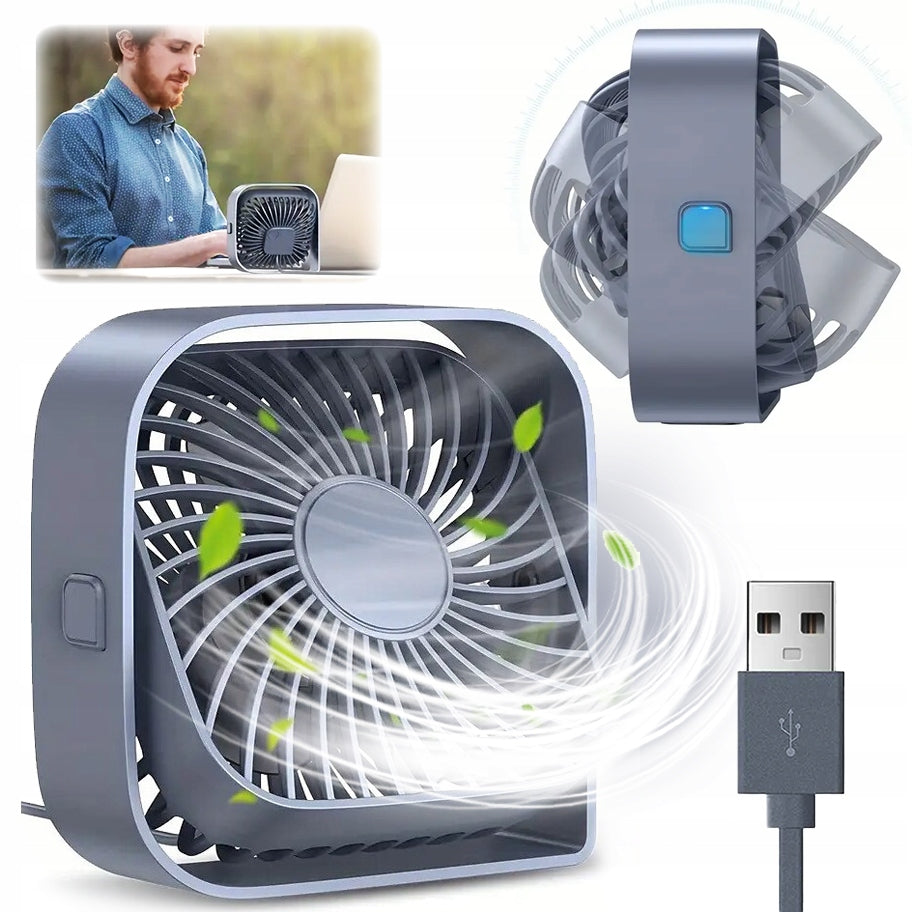 Windmill USB Quiet Mini Desk Fan Cooling TOPK K50 Grey