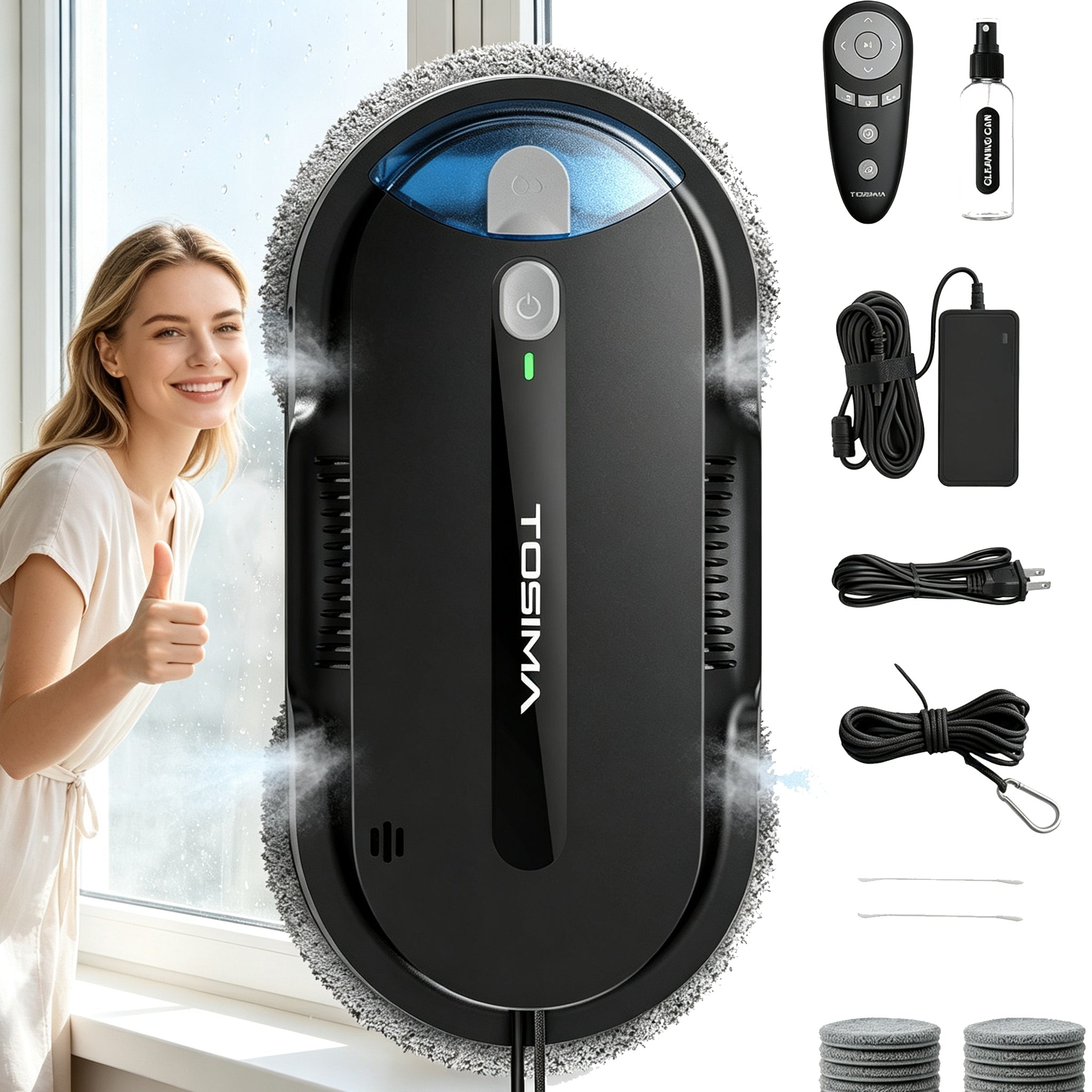 Window Cleaning Robot X1 AI Navigation Double Spraying With Remote Control 3200Pa 72W