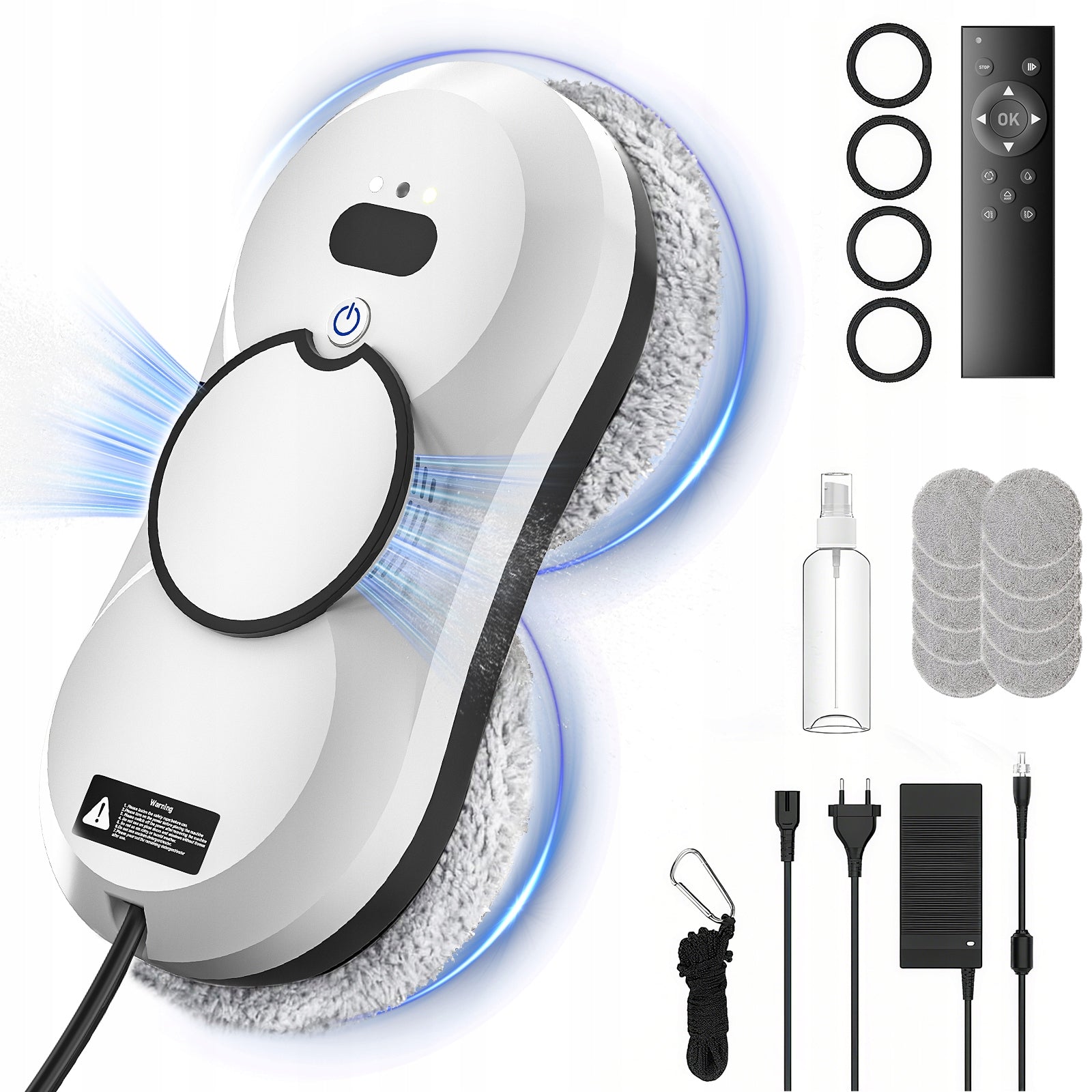 Window Cleaning Robot with 5600 Pa Suction Force and Automatic Spraying