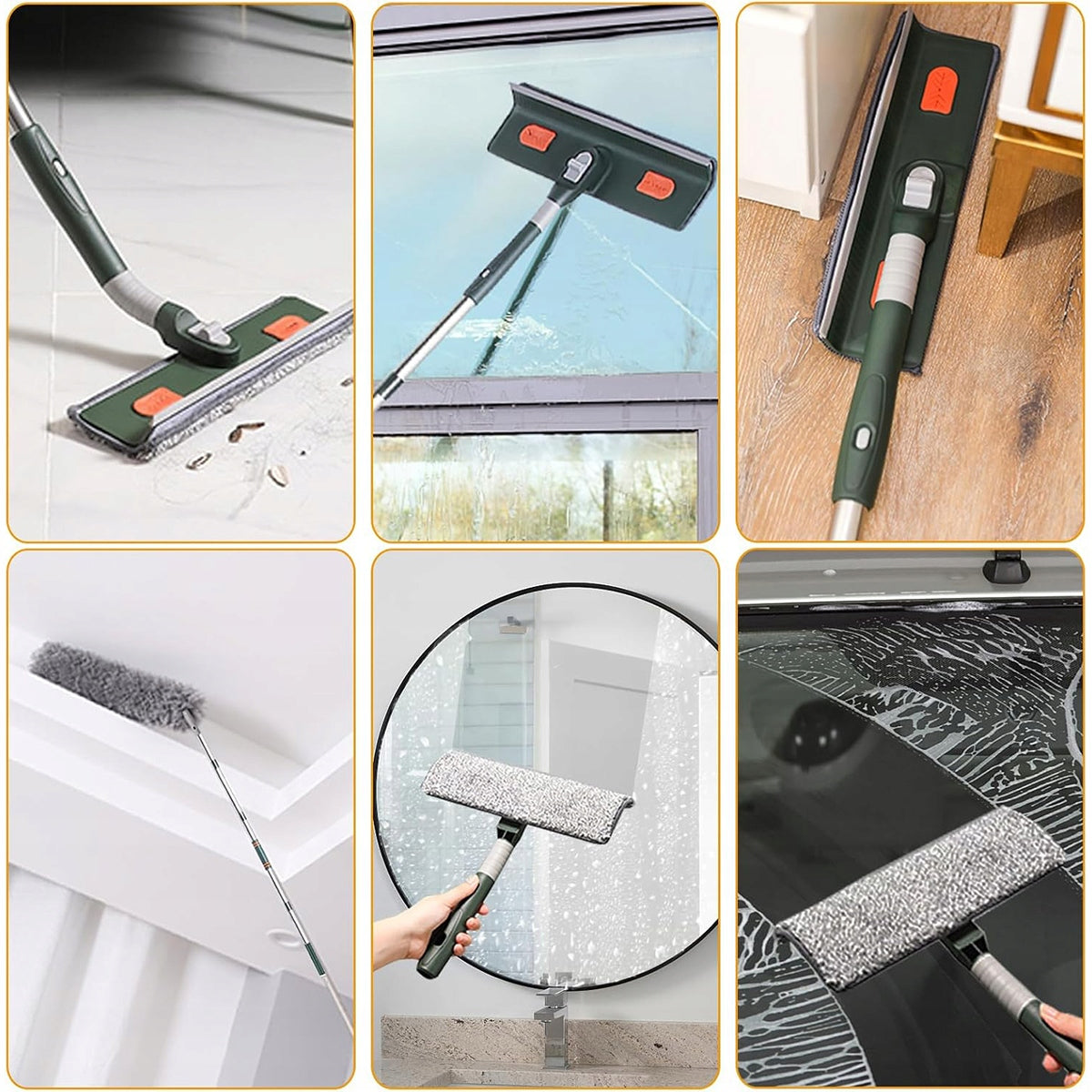 Window Washing Mop Telescopic Wiper Window Squeegee With 3 Overlays Manufacturer code 4069347586710