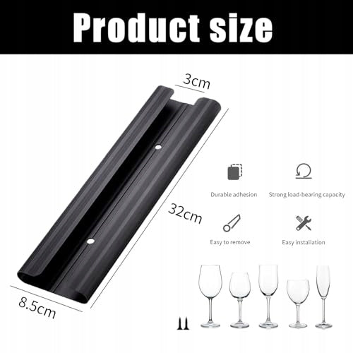 Wine Glass Hanging Holder with Screws Galvanized Manufacturer code B0DNYYRHC4