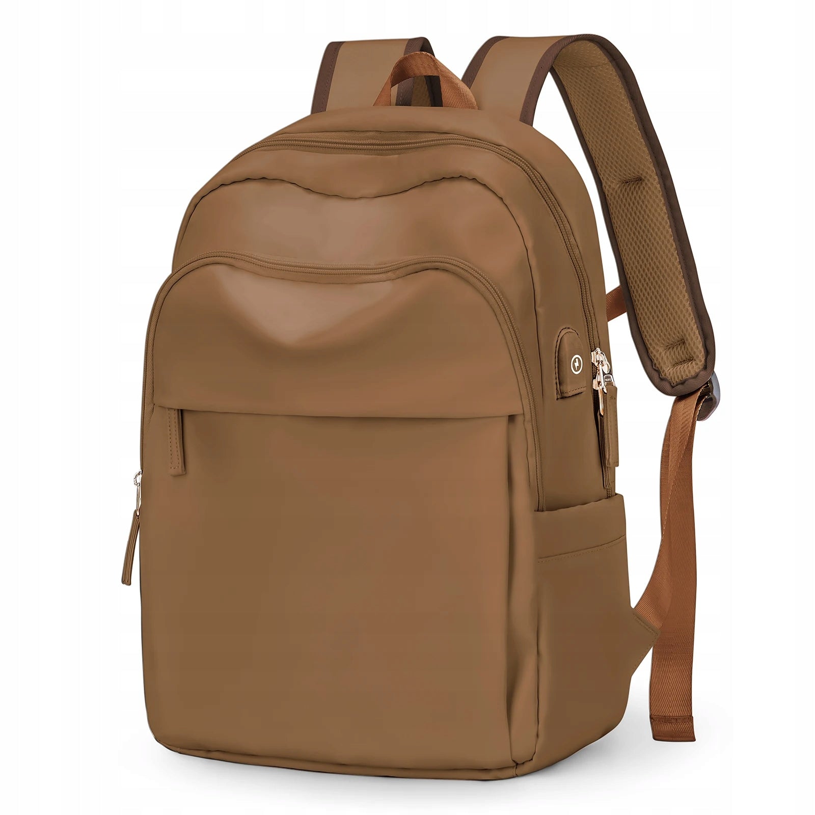 Winspansy Brown Backpack with USB, Travel Backpack, School Bag B917