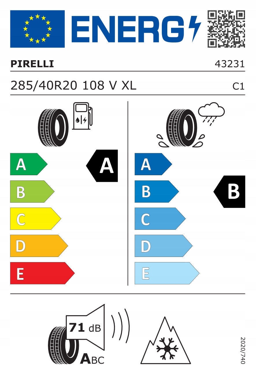 Winter tyre Pirelli P Zero Winter 2 285/40R20 108 V 2025 Number of tires offered 1 pc.