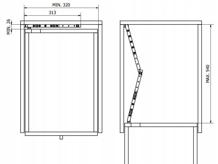 Wire Guide - Cable Guide - Drawer Socket - Adjustable Color black