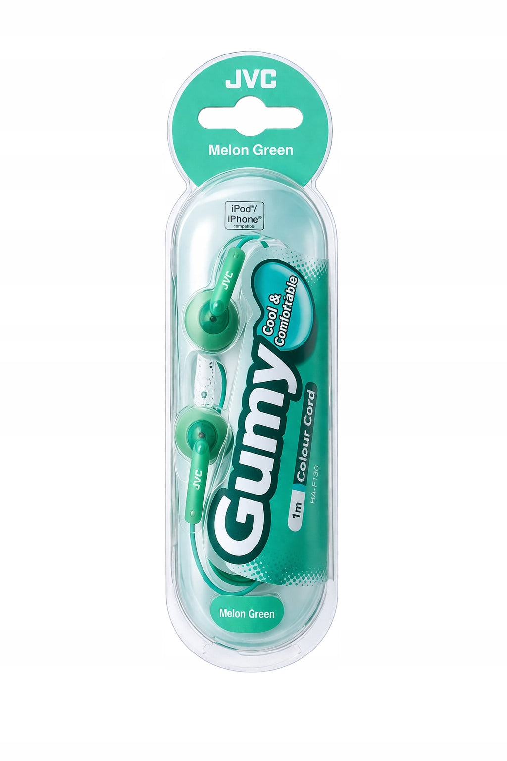 Wired headphones JVC Rubber HA-F130-GN green (Melon Green)3,5 mm