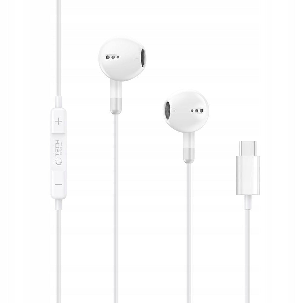 Wired headphones Tech-Protect to USB-C, with microphone, on cable, 1,2m Packaging status original