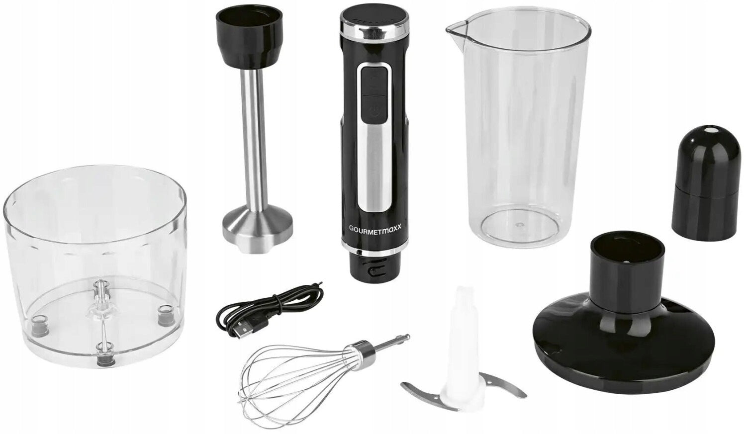 Wireless Blender Handheld Shredder 500ml USB-C Black GOURMETmaxx Brand Gourmetmaxx