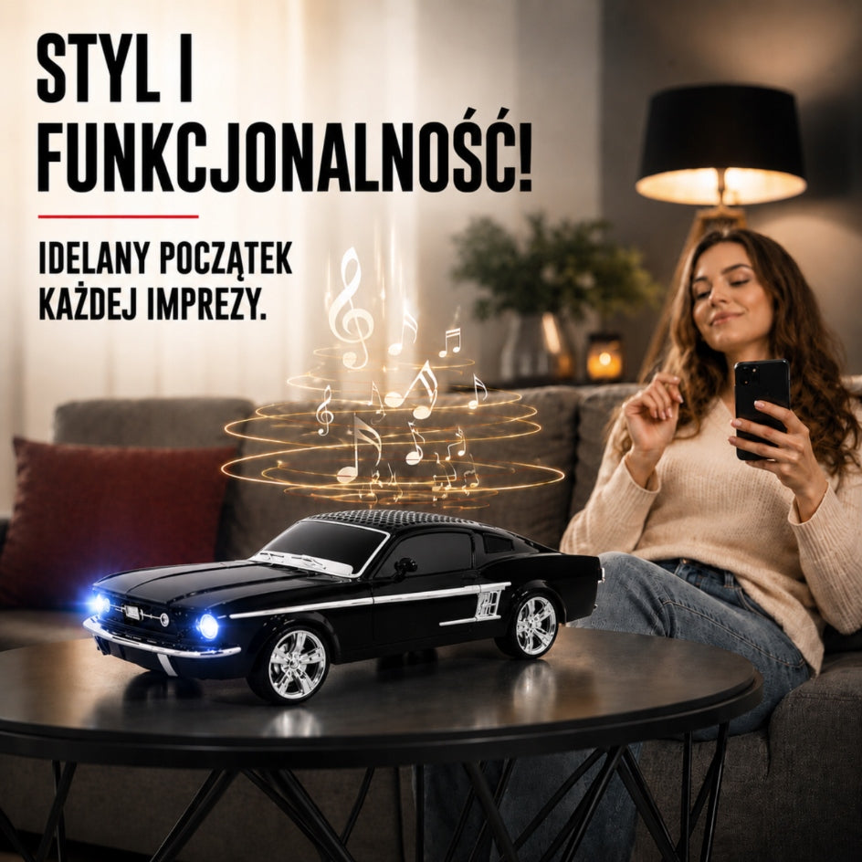 Wireless Bluetooth Car Speaker Classic Black LED Lights Brand no brand