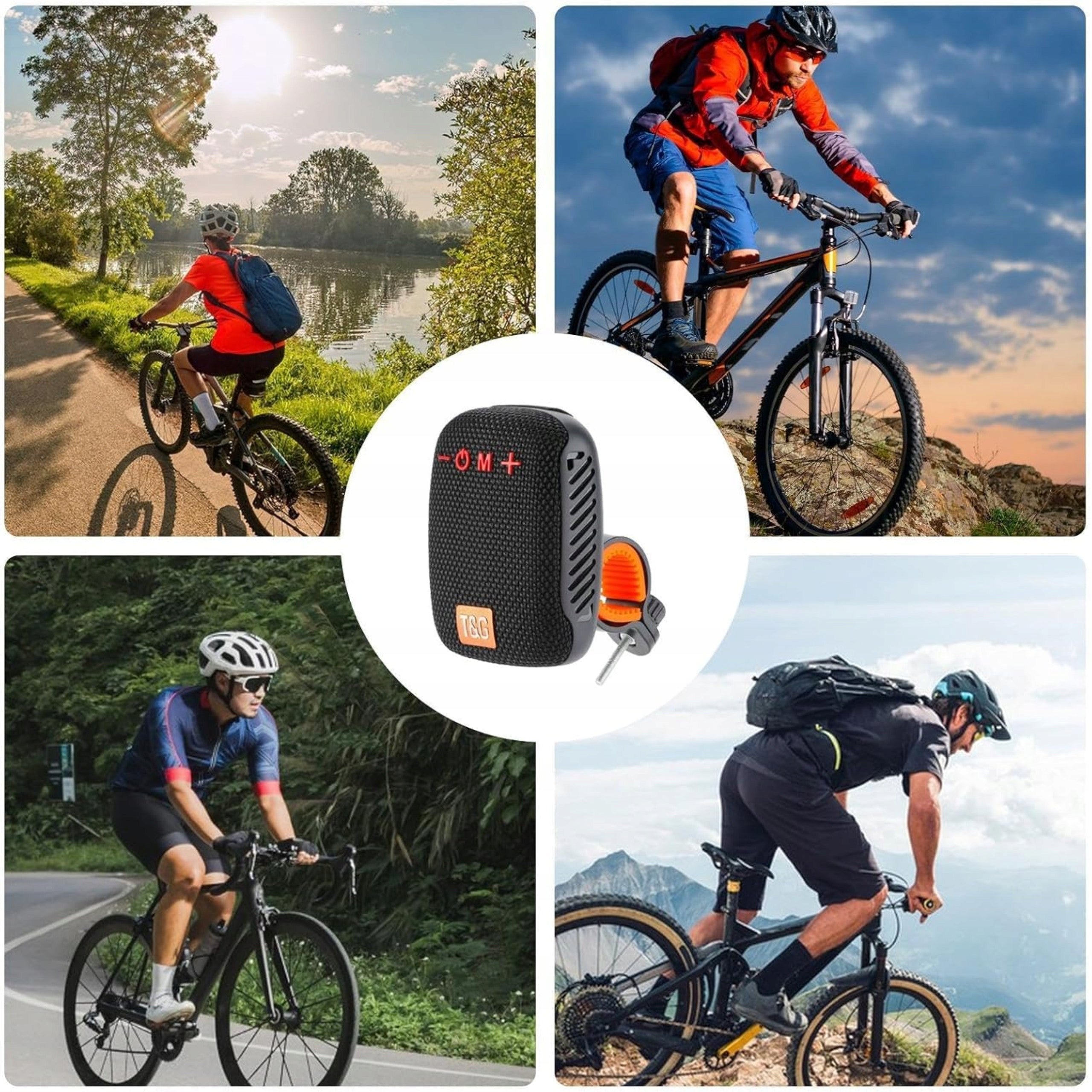 Wireless Bluetooth Speaker with Bike Holder Scooter Stroller Manufacturer code Noventro bezprzewodowy głośnik rowerowy