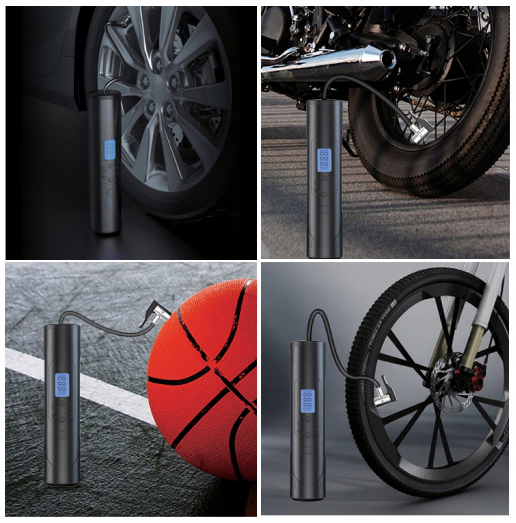 Wireless Compressor Pump For Bike Car Powerbank With Flashlight 150Psi Packaging status original