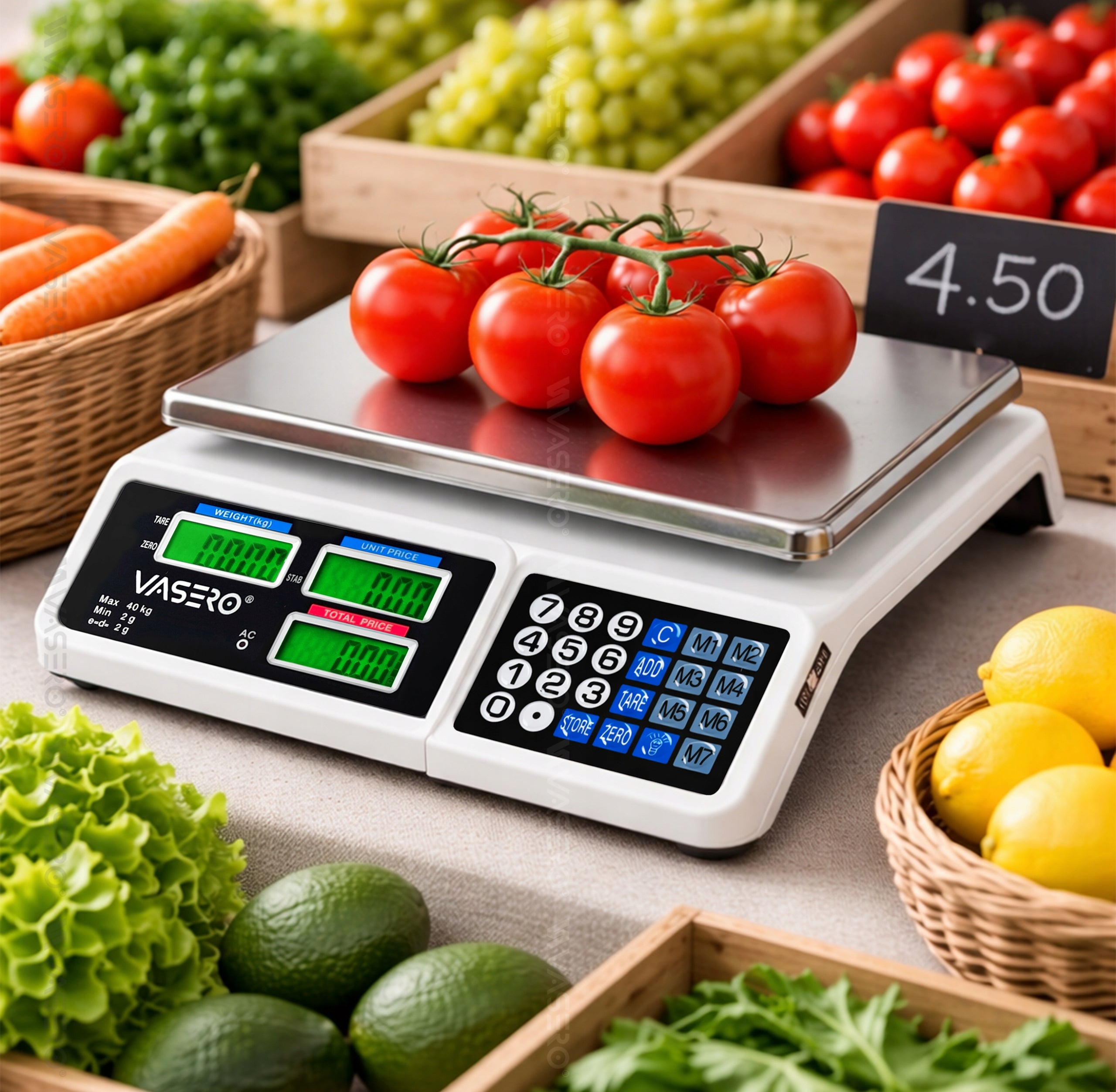 Wireless Electric Scale Shop Gastronomic LCD 40kg Rechargeable Manufacturer code WAG05
