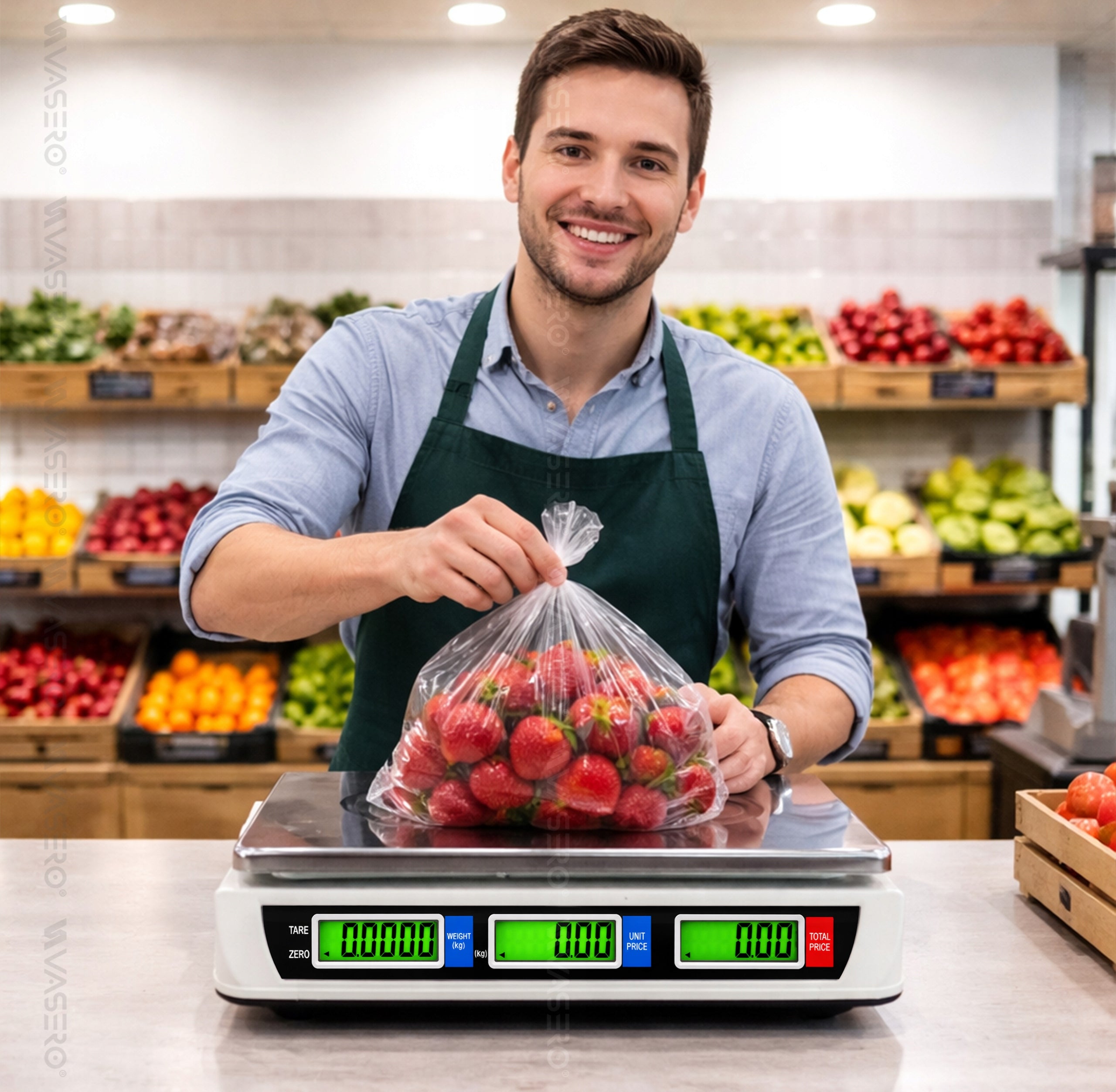 Wireless Electric Scale Shop Gastronomic LCD 40kg Rechargeable Packaging status original