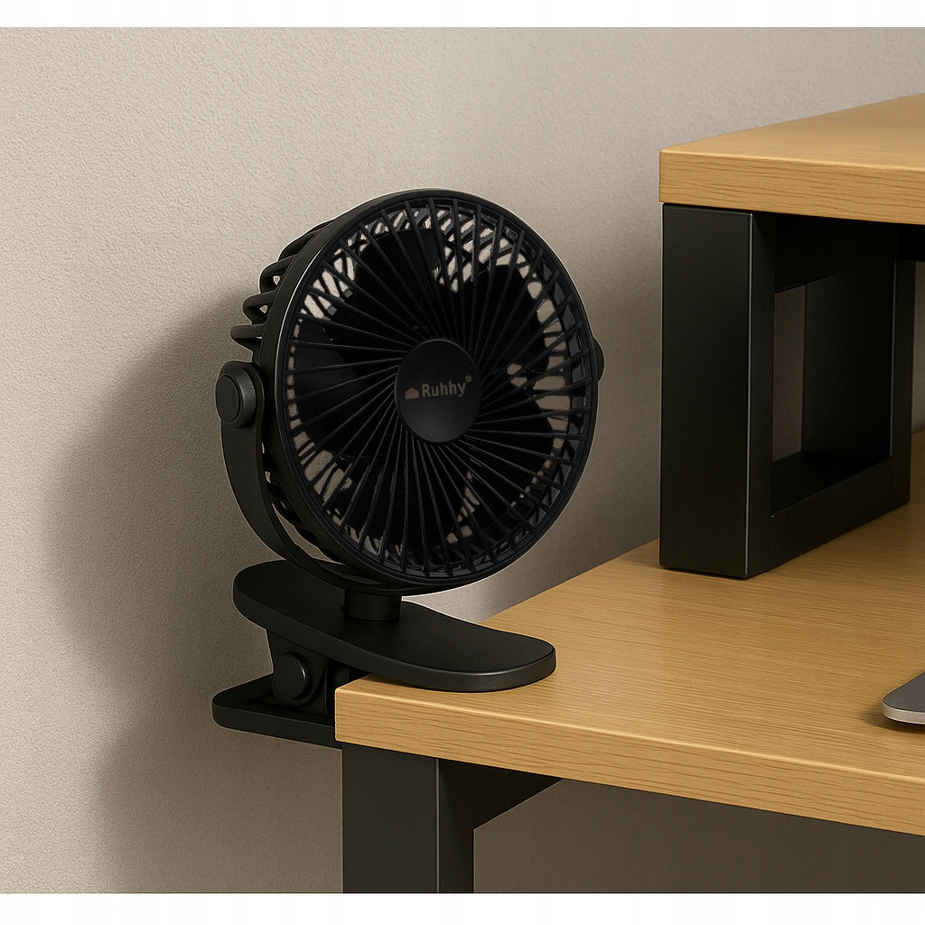 Wireless Fan with Clip Desk Fan Standing 1200mAh USB -C Brand Ruhhy