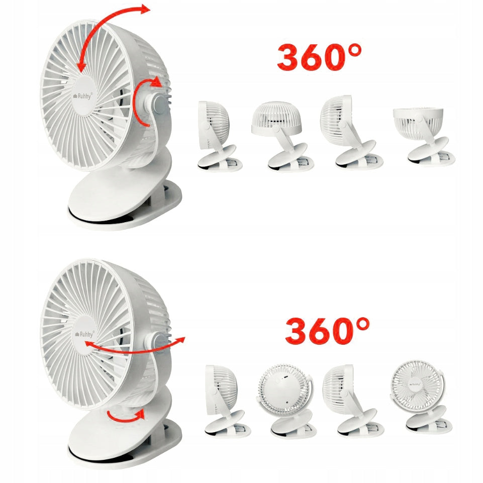 Wireless Fan with Clip Desk Fan Standing USB -C 1200mAh Fan type table