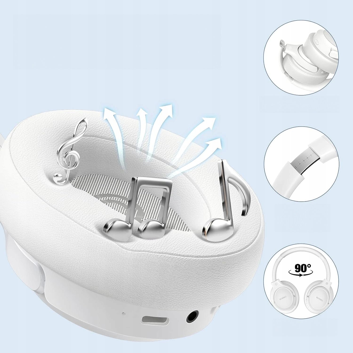 Wireless Headphones FEEGAR On-ear 65H Bluetooth 5.3 Microphone 6xEQ EAN (GTIN) 5904610880326