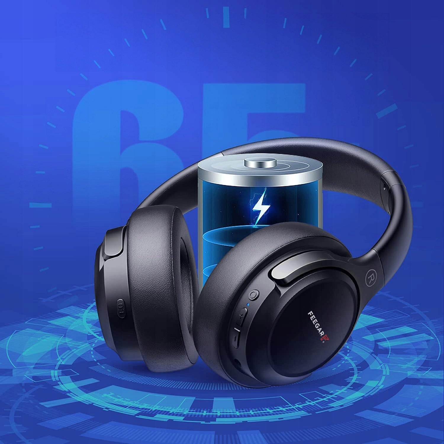 Wireless Headphones Feegar Mello On-Ear 65H Bluetooth 5.3 Microphone 6EQ Packaging status original